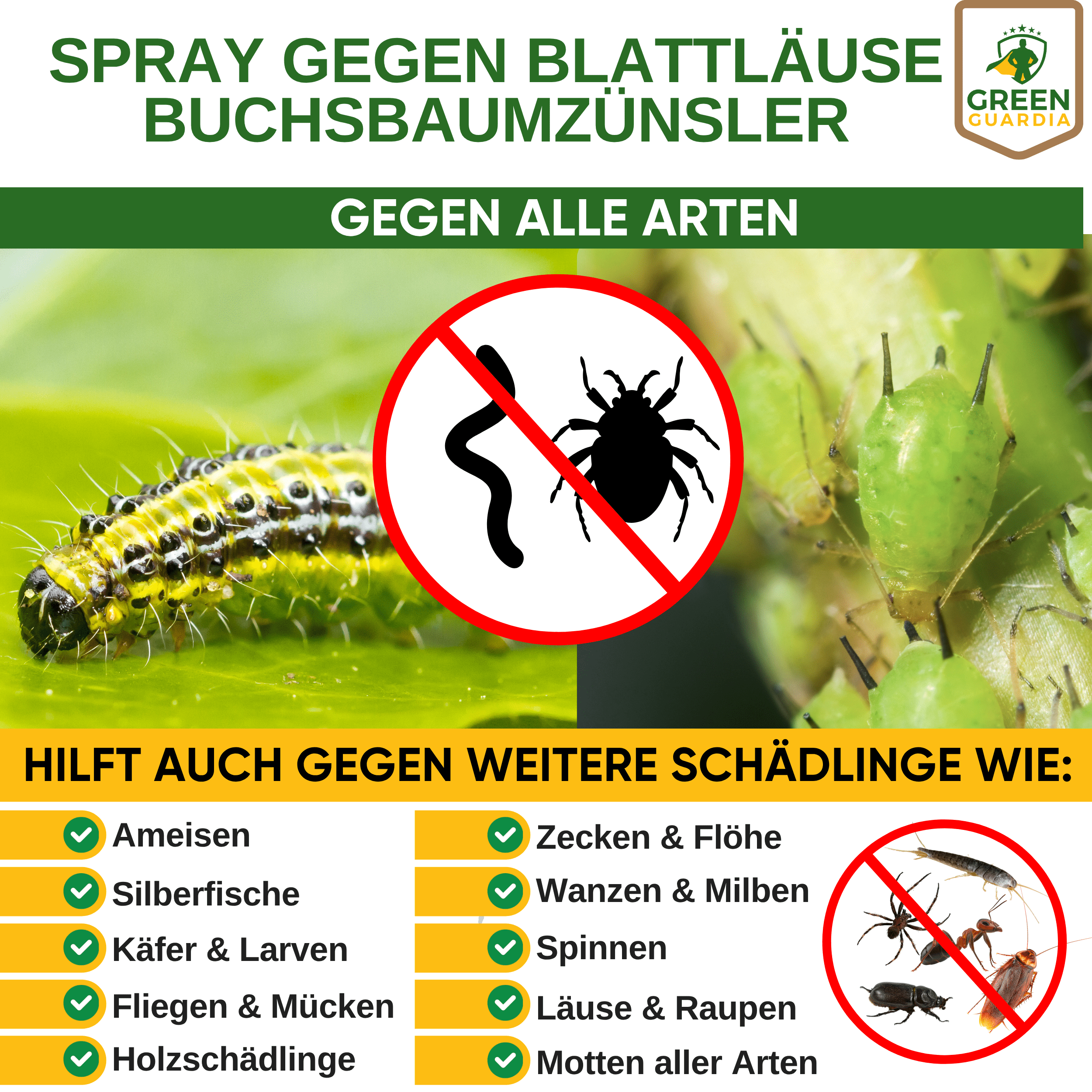 Blattläuse Abwehrspray Power - Konzentrat - Green Guardia - Ihr Experte für Schädlinge und Pflanzen