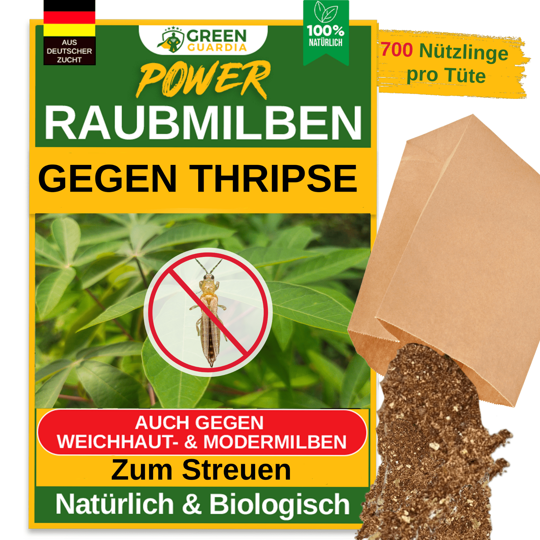 Raubmilben gegen Thripse – Streuware - Green Guardia - Ihr Experte für Schädlinge und Pflanzen