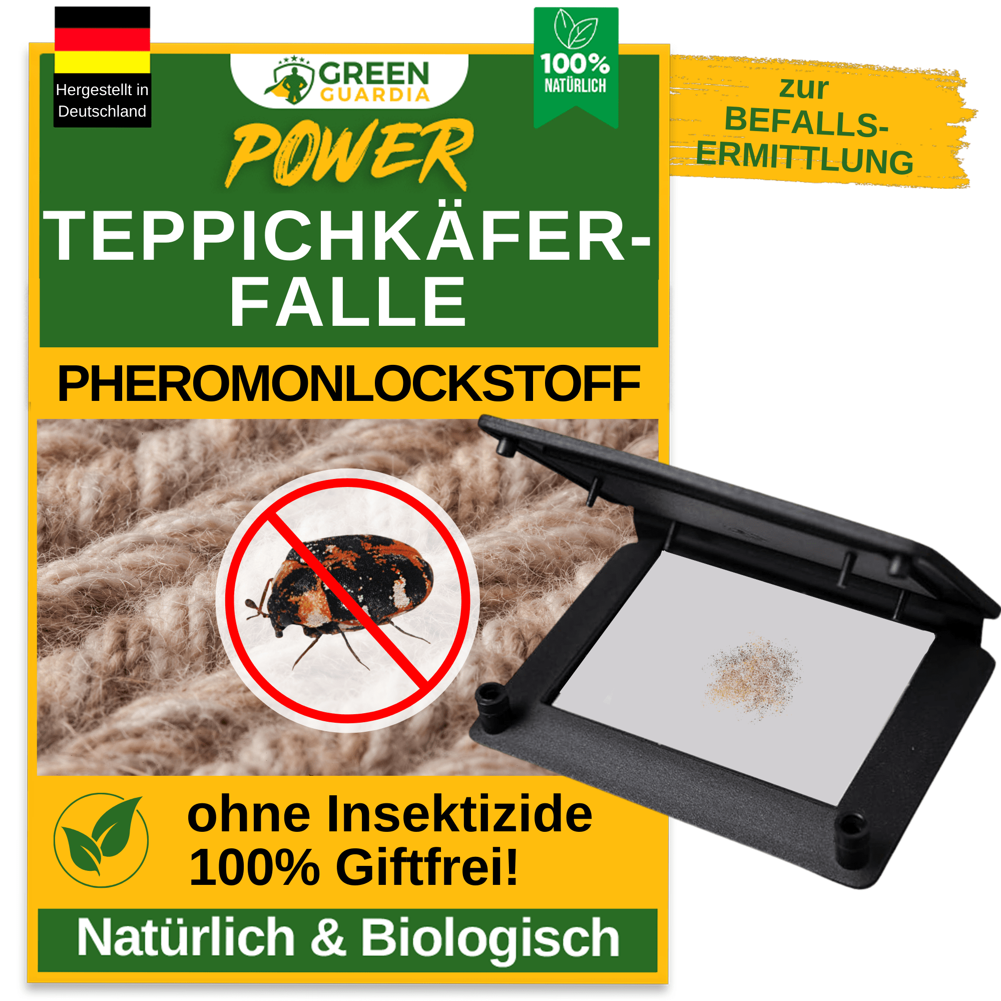 Teppichkäfer Falle mit Pheromon - Lockstoff - Green Guardia - Ihr Experte für Schädlinge und Pflanzen