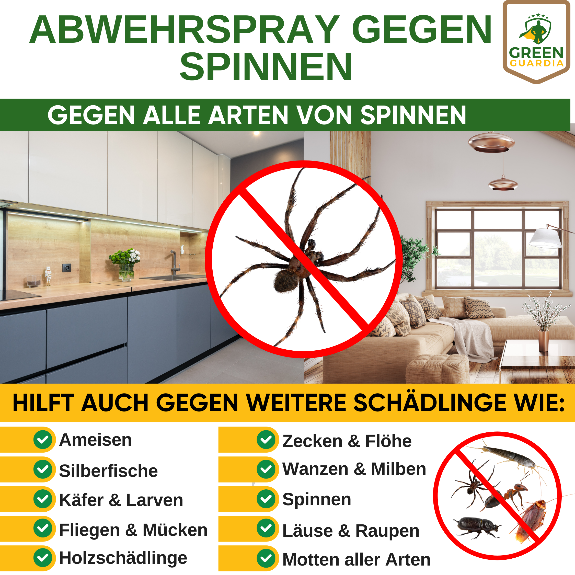 Spray répulsif puissant contre les araignées 