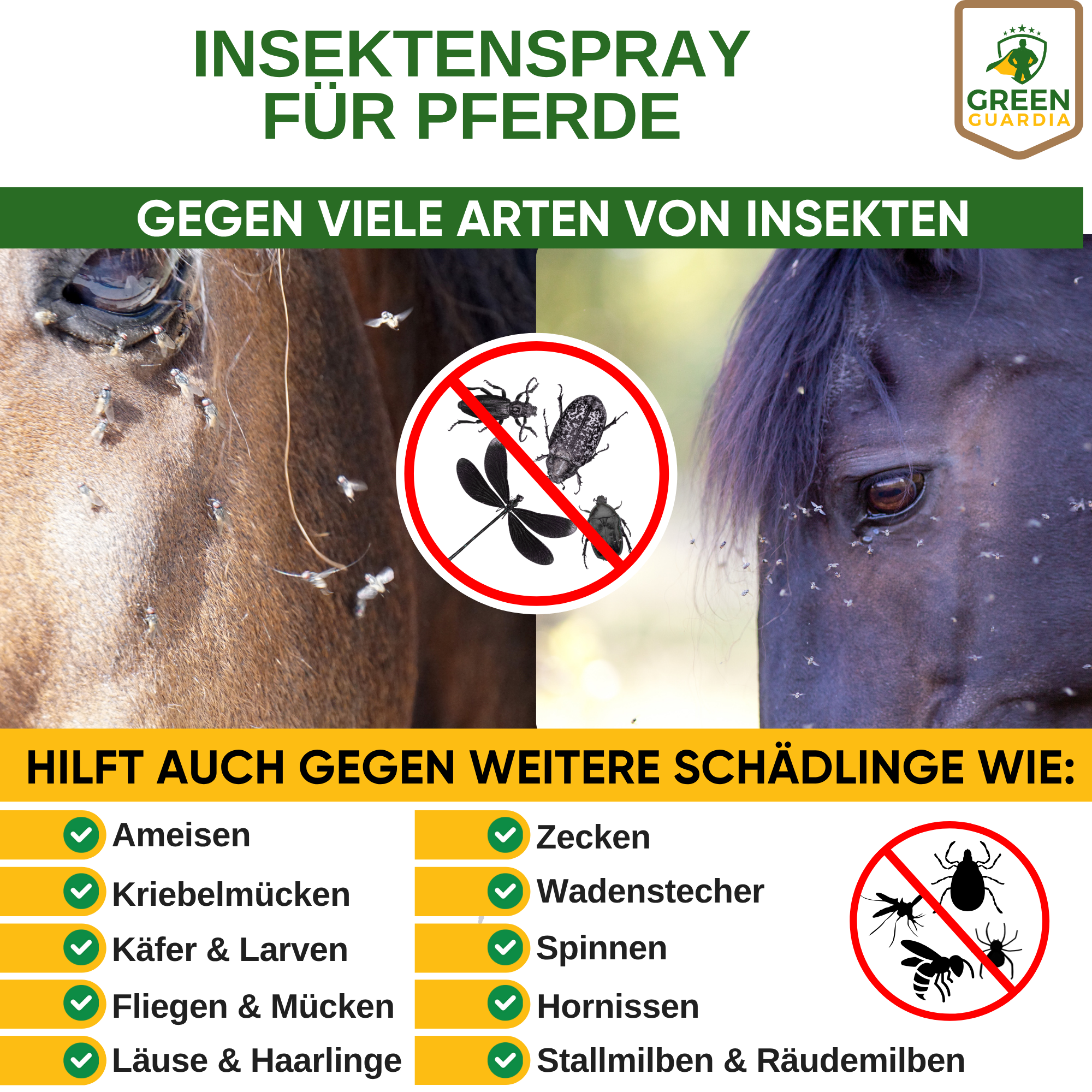 Spray anti-insectes concentré pour chevaux 