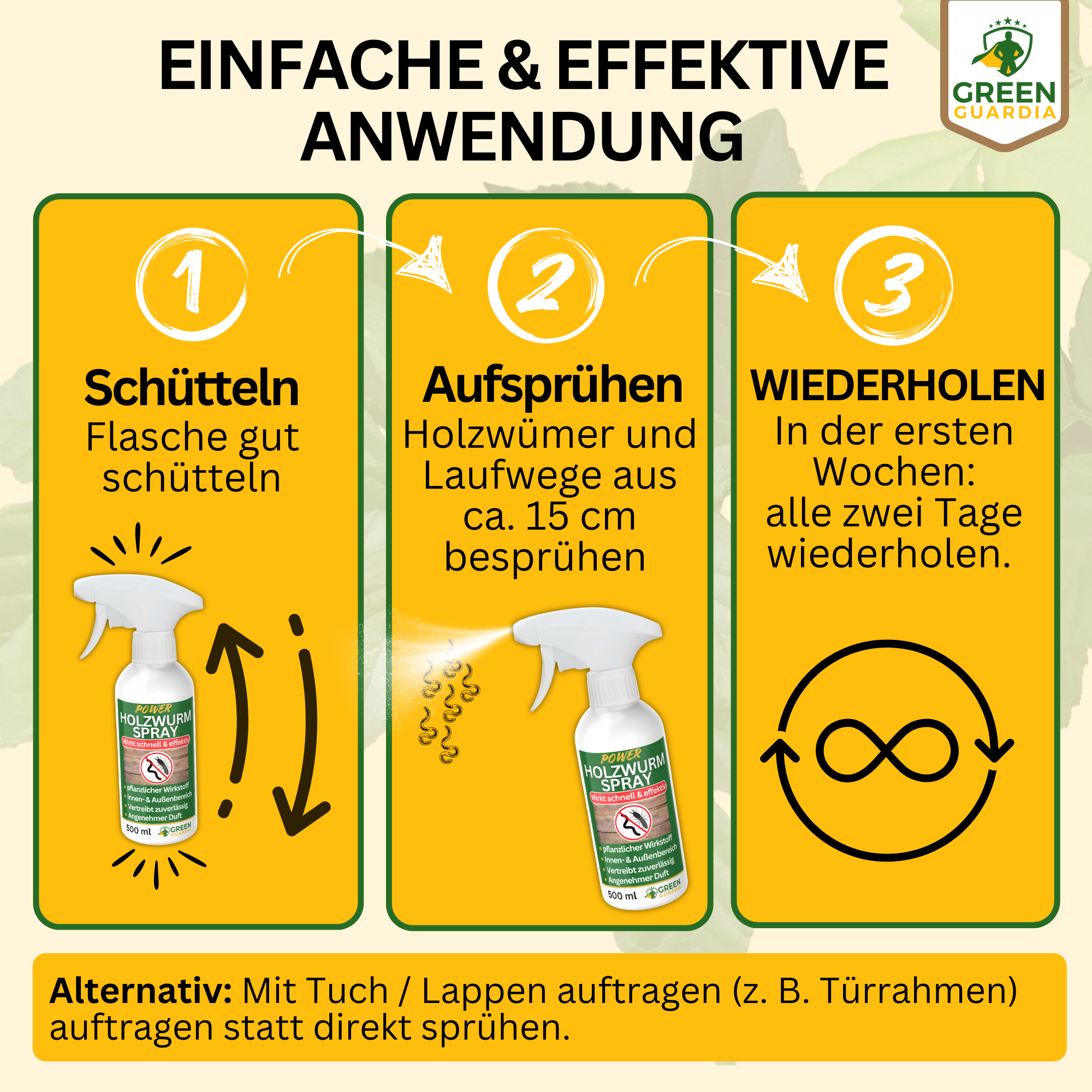 Spray répulsif puissant contre les vers à bois 