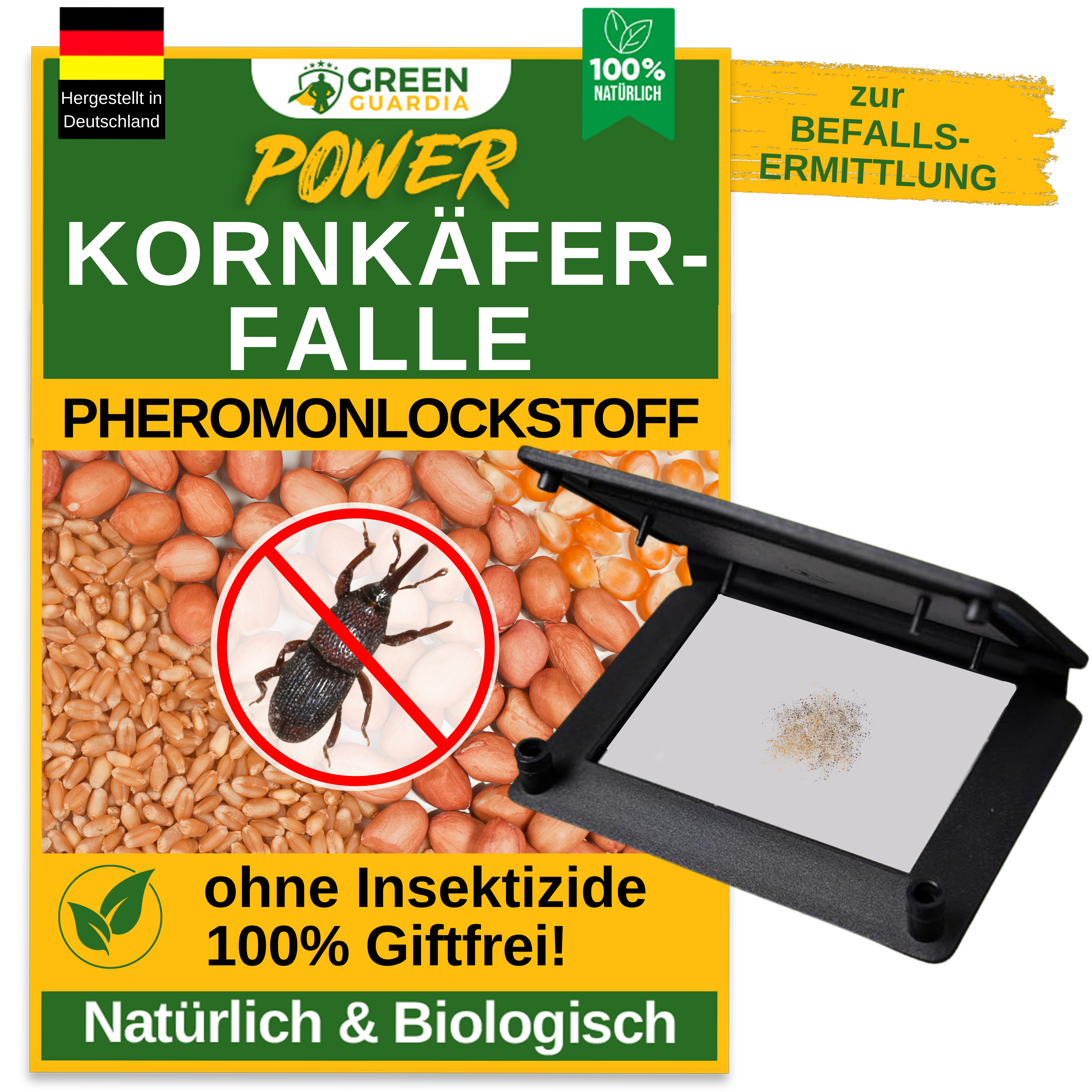 Piège à cucujides des grains avec attractif à base de phéromones 
