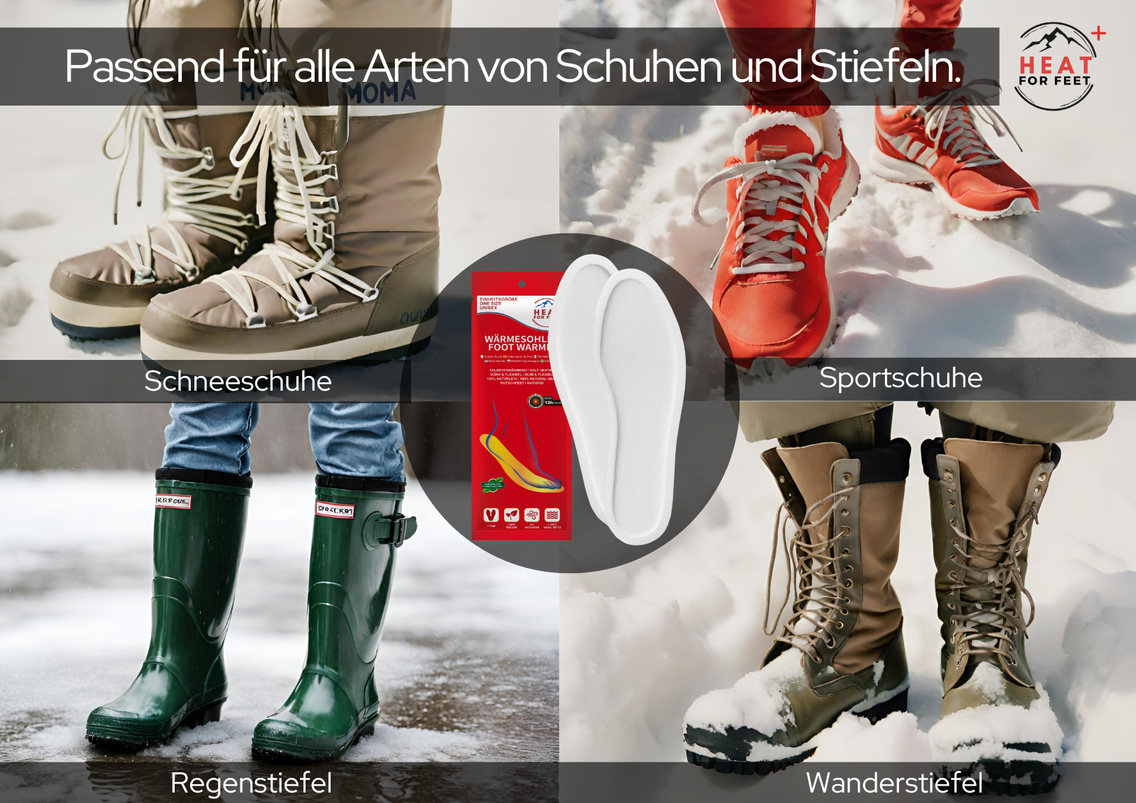 Heat for Feet, 10 pairs of heated insoles, up to 12 hours of warmth, one size fits all (36-46), thin & flexible, insole warmers, instant warming insoles, shoe warmers