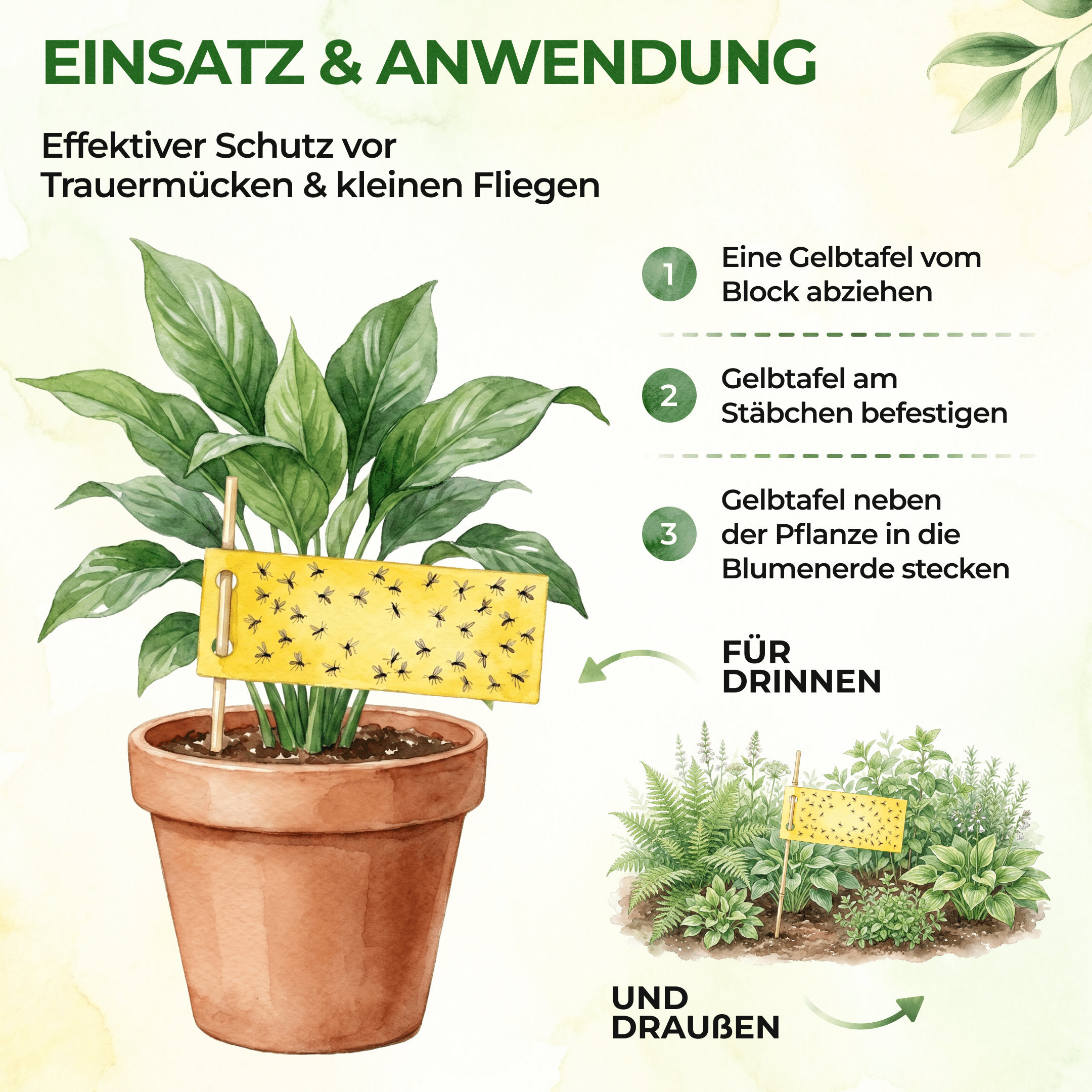 Gelbsticker (10x Stück inkl. Bambusstäbchen) - Green Guardia - Ihr Experte für Schädlinge und Pflanzen