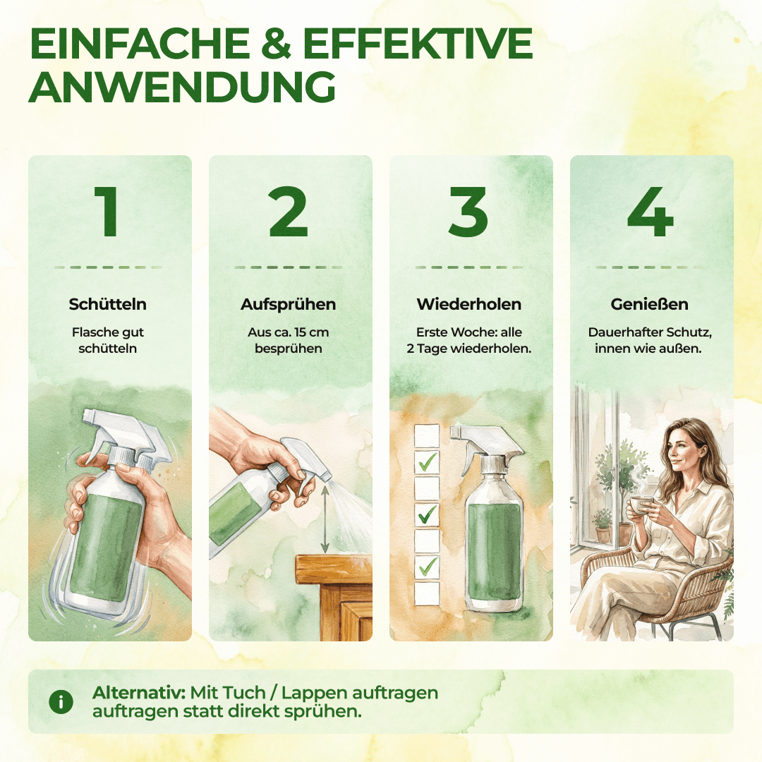 Holzwurm Abwehrspray Power-Konzentrat - 500ml - Green Guardia - Ihr Experte für Schädlinge und Pflanzen
