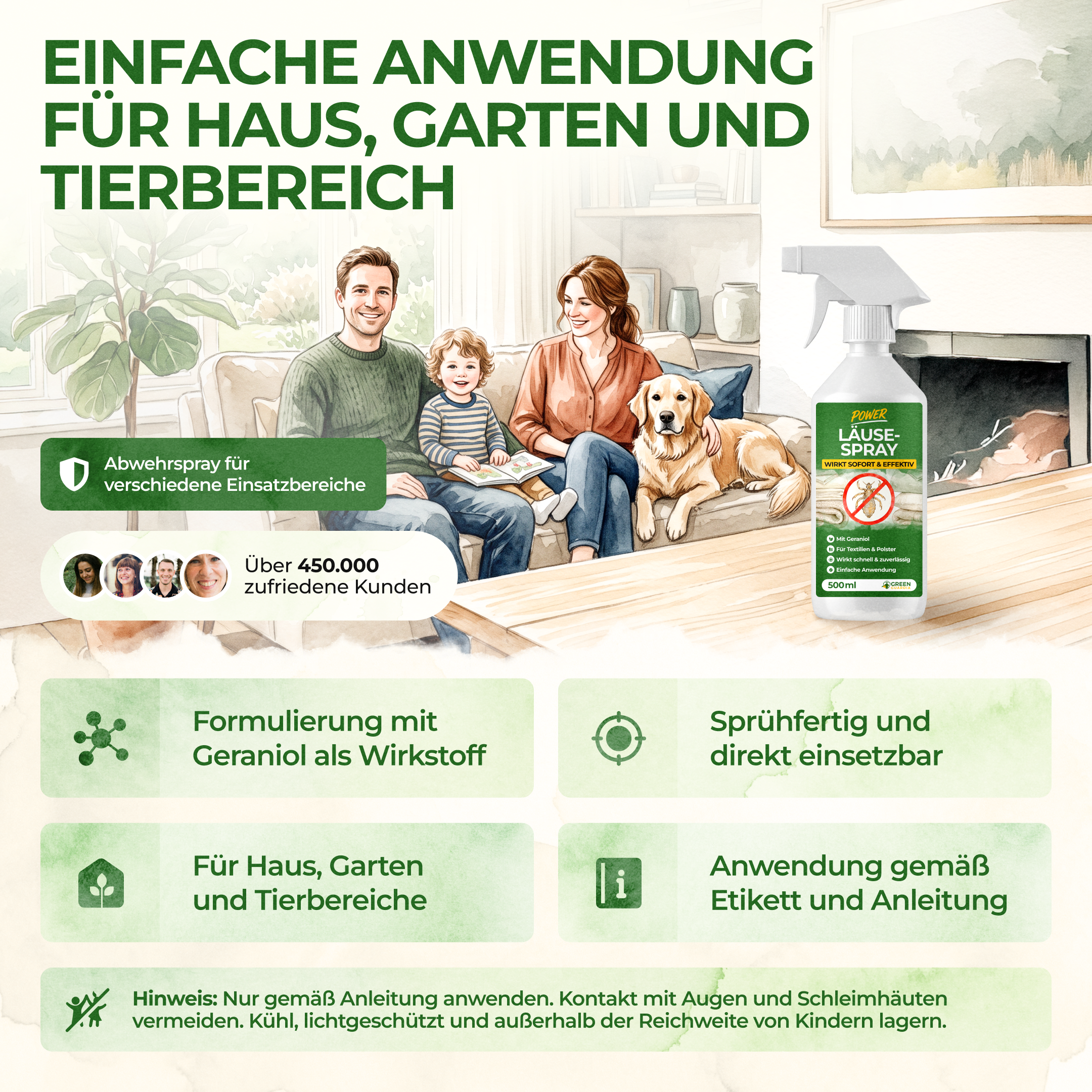 Läuse-Abwehrspray Power-Konzentrat - 500ml