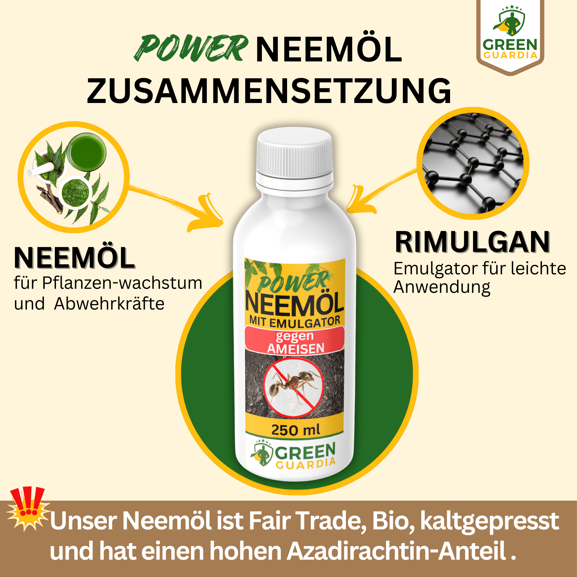 Power Neemöl gegen Ameisen - Green Guardia - Ihr Experte für Schädlinge und Pflanzen