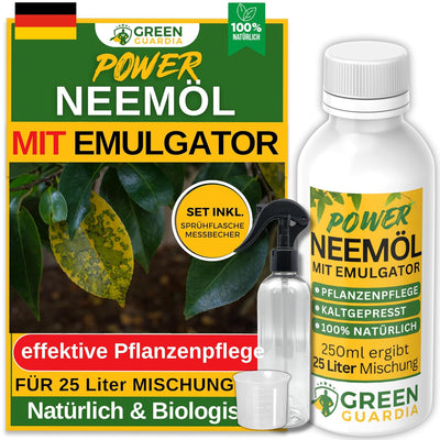 Power Neemöl mit Emulgator für Zimmerpflanzen & Garten - Green Guardia - Ihr Experte für Schädlinge und Pflanzen