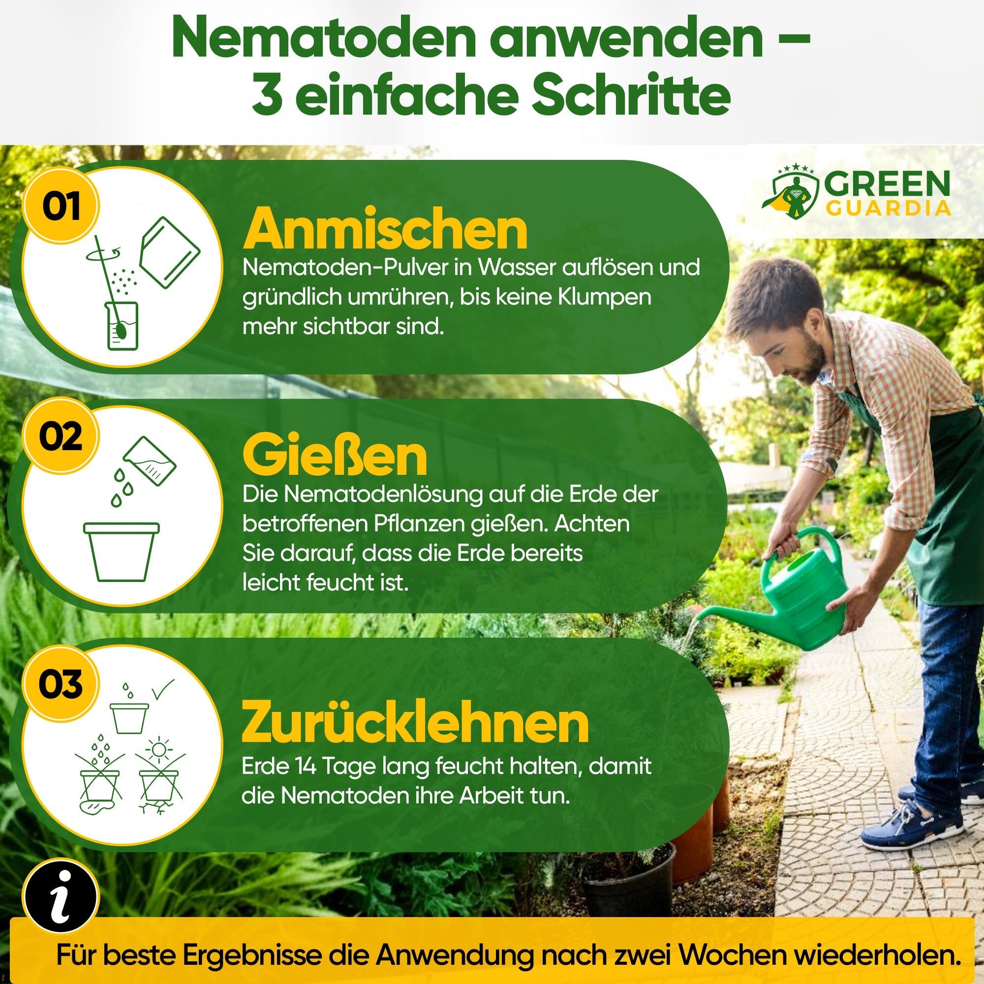 SF - Nematoden gegen Trauermücken, Apfelwickler & Ameisen - Green Guardia - Ihr Experte für Schädlinge und Pflanzen