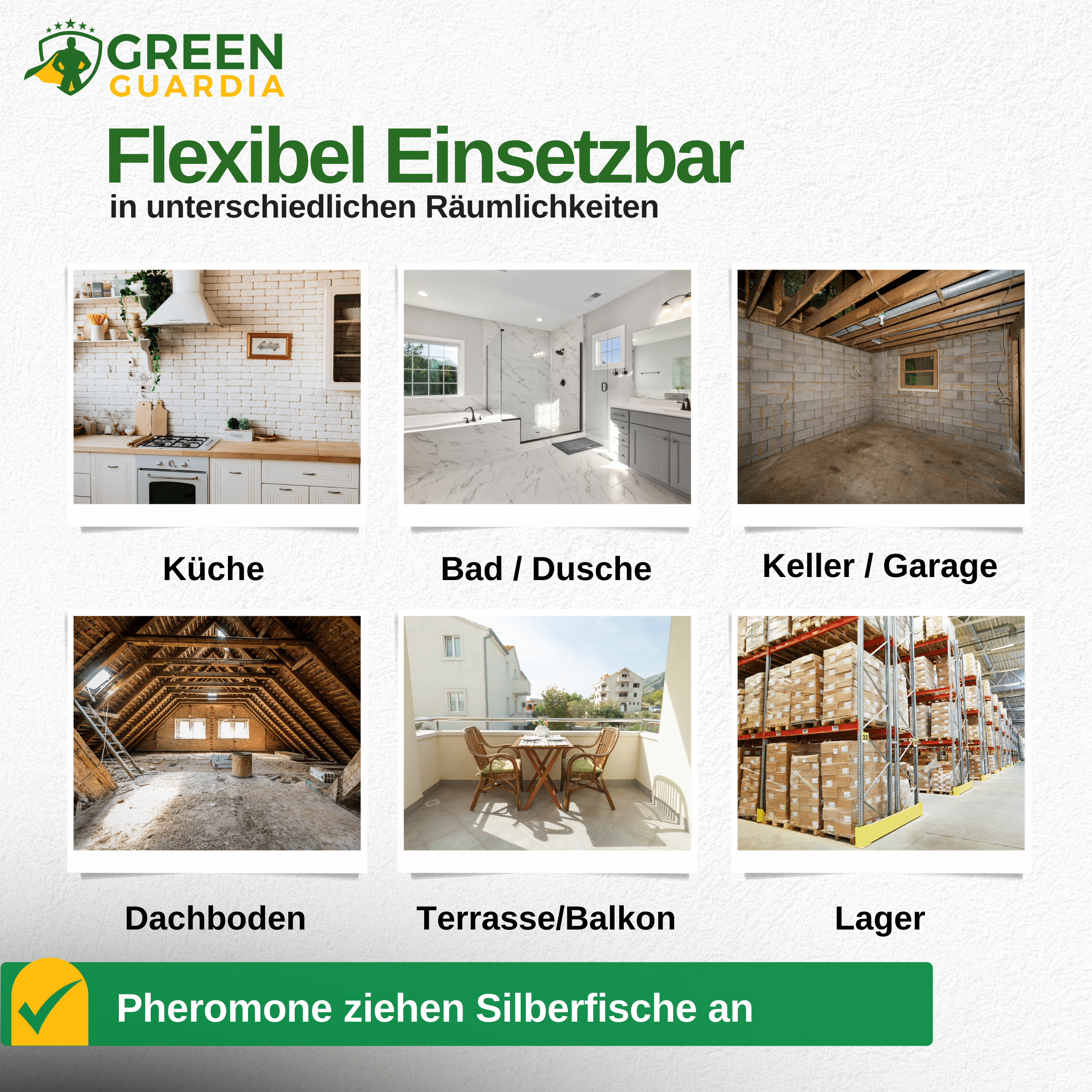 Silberfisch Falle mit Pheromon - Lockstoff - Green Guardia - Ihr Experte für Schädlinge und Pflanzen