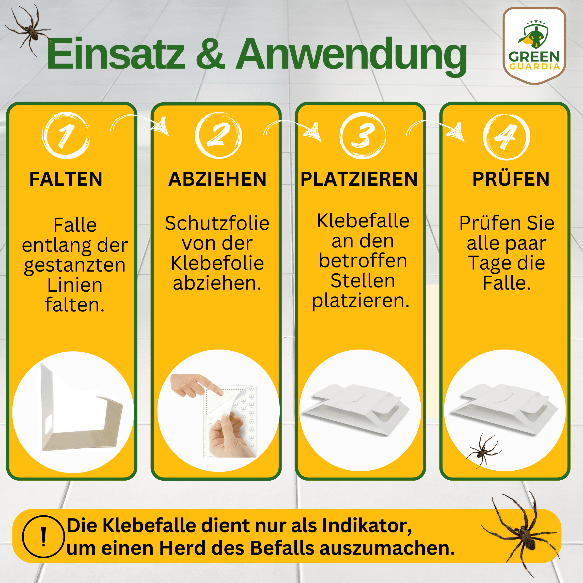 Spinnen Falle mit Spezial - Lockstoff - Green Guardia - Ihr Experte für Schädlinge und Pflanzen