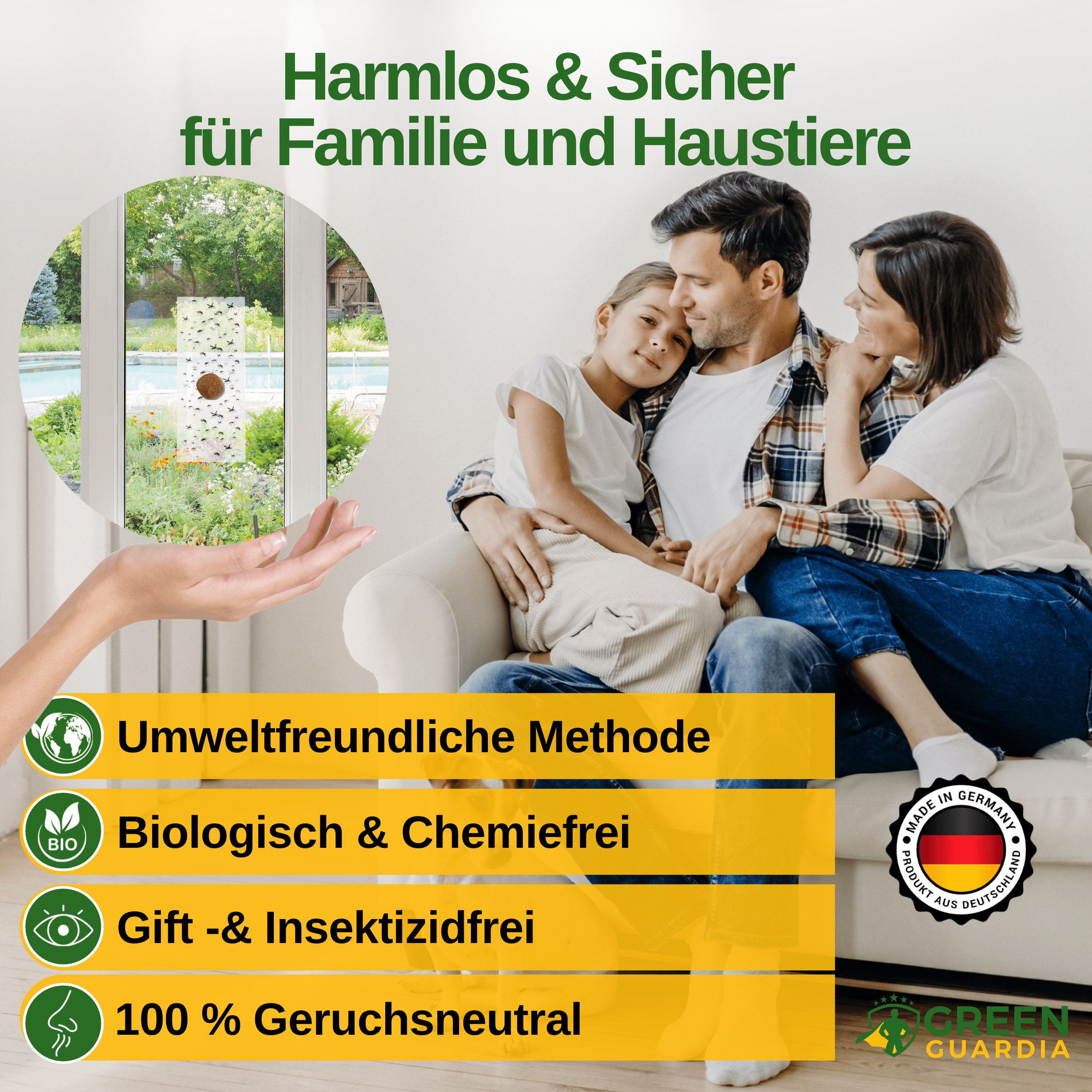 Trauermücken Fenster - Falle mit Spezial - Lockstoff - Green Guardia - Ihr Experte für Schädlinge und Pflanzen